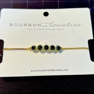Bourbon and Bowties adjustable gold bracelet